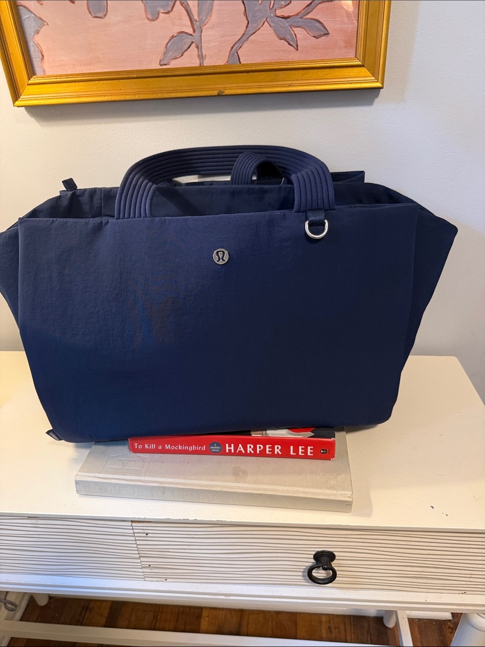 Lululemon Triple Compartment Tote Bag 18L – Navy / Tan